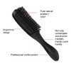Men Beard Brush Long Handle Hair Cleaning Curved Wooden Mustache