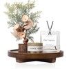Round Decorative Tray Wood Bathroom Counter Organizer Farmhouse Kitchen Decor