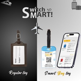 [Pack 2] tag8 Paris Smart Bag tag |Trendy Luggage tag ID Fashionable Digital Name tag | Airline Compliant, SITA World Tracer Code Enabled | Travel Gift idea, Collectible