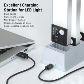 Lightbiz Under Cabinet Lighting with Charging Station, 3 Pack Rechargeable Dimmable Motion Sensor Light Indoor, Magnetic Closet Lights Under Counter Lights for Kitchen, Wardrobe