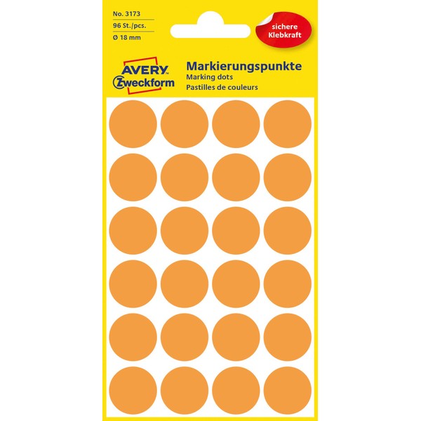 Orange Dots Stickers 18mm