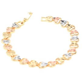 neXxtten Three Tone Gold Plated Latch Bracelet GB1026-3T