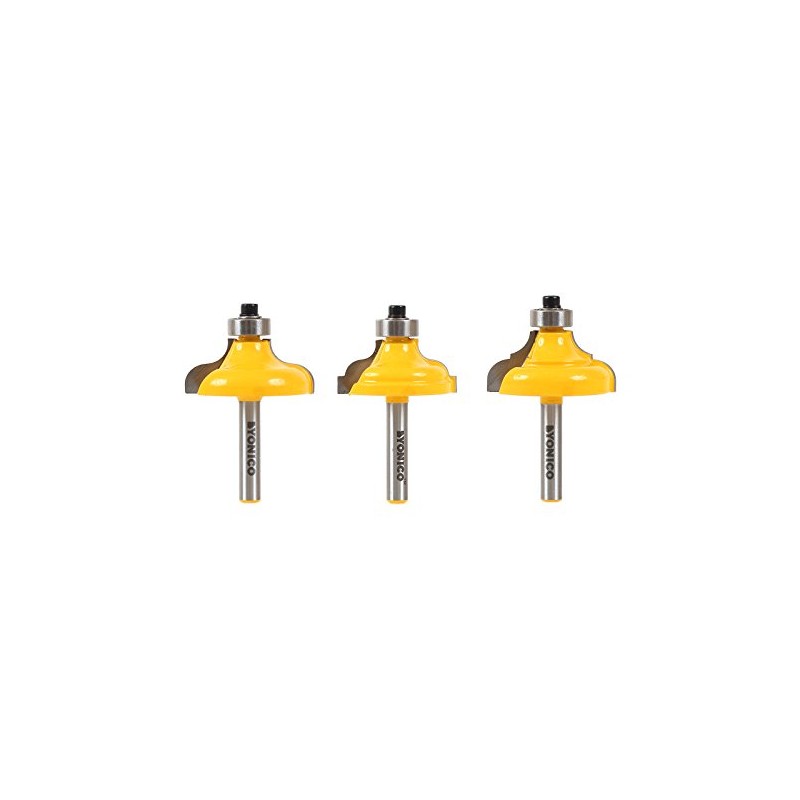 YONICO Edge Forming Router Bits Set 3 Bit 1/4-Inch 1/4-Inch