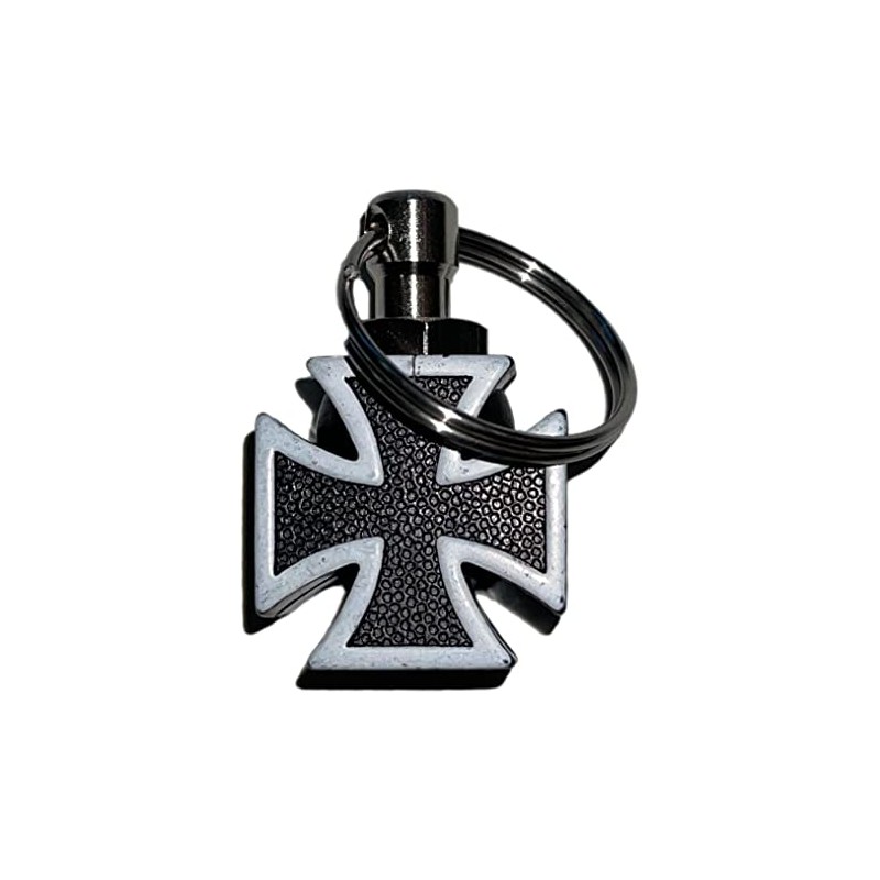 KUSTOM66 Key Ring Cross Black, black