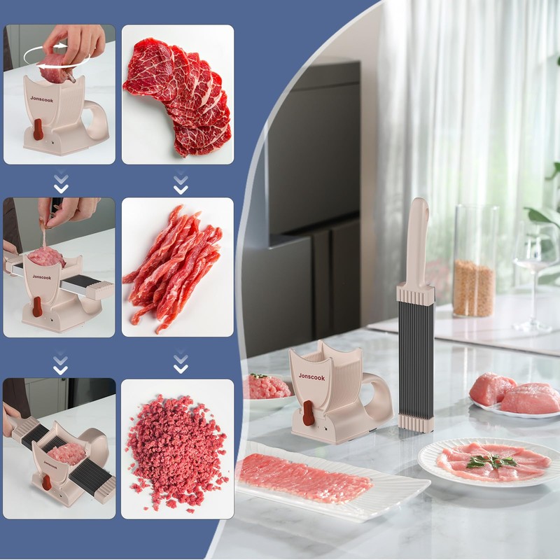 Fresh Meat Slicer with Steady Grip, Manual Fresh Meat Cutter,