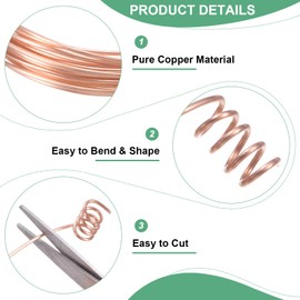 M METERXITY 99.9% Soft Copper Wire, 14 Gauge 16FT Pure Copper Wire for DIY Crafting/Jewelry Making/Gardening Plant/Beading, Craft Wire [1.6mm, 5M]