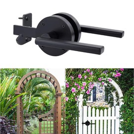Double Side Gate Latch, Adjustable Heavy Duty Swinging Door Latch Gate Hardware for Right Inswing Outdoor Fence, Wooden Gates, Pool Gate, Backyard, Garden