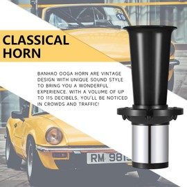 Banhao Ooga Horn 12V Kit, Classic Vintage Aooga Ahooga Horn for Classic Cars, Trucks, Golf Carts