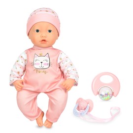 Mother Love Dolls 16 Inches，Interactive Baby Doll with Realistic Sounds and Movements ，Soft Cloth Body with Feeding Toy, for 3+ Year Old Girls Gifts, Pretend Play, Collection
