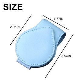 Mandark Magnetic Sunglass Holder for Car Visor, Leather Vehicle Eyeglass Hanger Clip, Automotive Interior Ticket Card Glasses Organizer Clamp Accessories, Universal for SUV, Sedan, Truck(Light Blue)