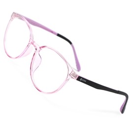 ATOM 100% UV Protection Kids Blue Light Blocking Glasses - Suitable for kids aged between 5 to 12 Years Children Blue Light Blocking Glasses for Boys (Transparent Pink - Black + Purple)