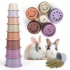 SKYWHALE 8PCS Stacking Cups for Rabbits, Stackable Bunny Toys, Natural