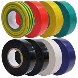 All Trade Direct 8 X Mixed Colour Electrical Insulation Tape 20M Professional British Standard
