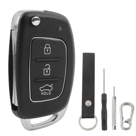 3 Button Car Key Shell Remote Control Compatible with Hyundai i40 i30 i20 i10 ix20 ix30 ix35 Santa Fe Tucson Car Key Case Folding Key Replacement Remote Key with Key Ring