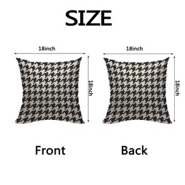 HOSNYE Houndstooth Pixel Throw Pillow Case Cushion Covers Black and White Fabric Cotton Linen for Couch Bed Sofa Car Waist 18 x 18 inch