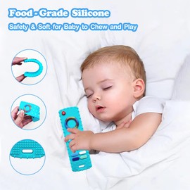 ERSIHUA Silicone Baby Teething Toys, TV Remote Teethers for 6-12-18 Months Infant, Fire TV Remote Control Shape Toddlers Teething Remote Teethers, Chew Toys (FTV-1 Pack)