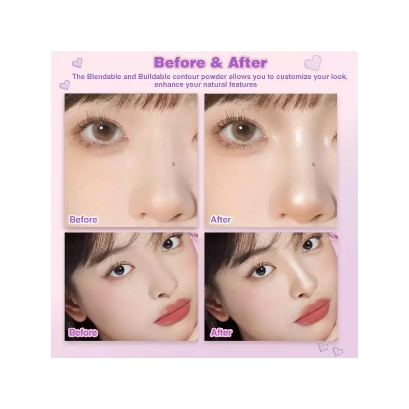 Lilyloria 릴리로리아 페이스 하이라이트 컨투어 쉐이딩 팔레트 오래 지속되는 쉬머
