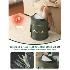 Foot Bath Basin Portable Travel Collapsible Foot Basin Folding Foot Bath Tub Soaking Feet Bucket for Camping Outdoor Washing Green