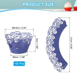PATIKIL Cupcake Wrappers Paper, 50 Pack Baking Cups Standard Cloud Decoration for Anniversary Birthday Weddings and Parties, Blue