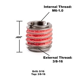 E-Z LOK Threaded Insert for Metal 303 Stainless Steel Thread Inserts M10-1.5 Internal Threads, M16x2.0 External Threads, 16.99mm Length-(Pack of 10,50 Count Total)