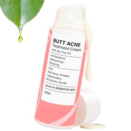 Butt Acne Cream 100ml, Butt Acne Treatment for Women with Tea Tree Oil, Body Acne Lotion for Back and Thighs, Acne Scar Cream and Pimple Spot Treatment for Smooth Clear Skin