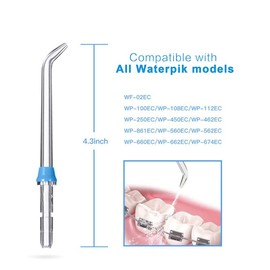 Replacement Classic Jet Tips Compatible with Waterpik Water Flossers and Other Brand Oral Irrigators, Flosser Refill Replacement Heads, Classic Jet Nozzle Accessories (6-Pack)