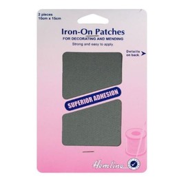 Cotton Twill Patches Iron On, 10x15cm - Light Grey