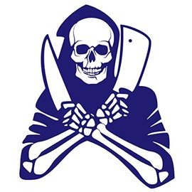 Death Grim Reaper Vinyl Sticker Decals (Pack of 2) for Car Bumper Window Laptop Tablet Phone (10" x 8.4", Purple)