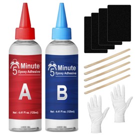 GDDP 5 Minute Epoxy Glue 8.8oz, Tough Durable Clear Epoxi Adhesives Fast Repair, 2 Part Epoxy Glue Quick Cure Clear for Metal, Wood, Plastic, Glass, Cerami