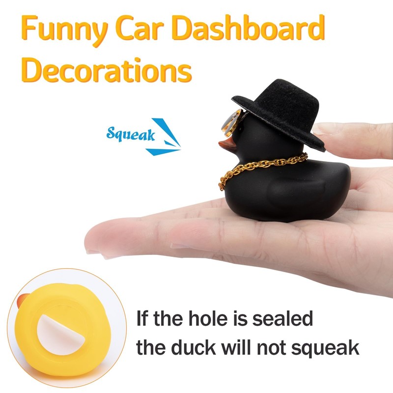 wonuu Car Dashboard Rubber Duck Ornament, Car Decoration Ducks with