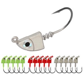 Eupheng Saltwater Jig Heads Pack of 15, Super Sharp Black Nickel Hooks with Bait Keepers for Freshwater & Saltwater Fishing