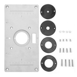 Aluminum Alloy Router Table Insert Plate With Ring For Woodworking 235mm x 120mm x 8mm