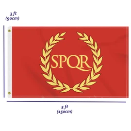 3×5 FT Roman Empire Flag, Large 100D SPQR Outdoor Banner,Canadian Decor for Patio Garden with Brass Gromment