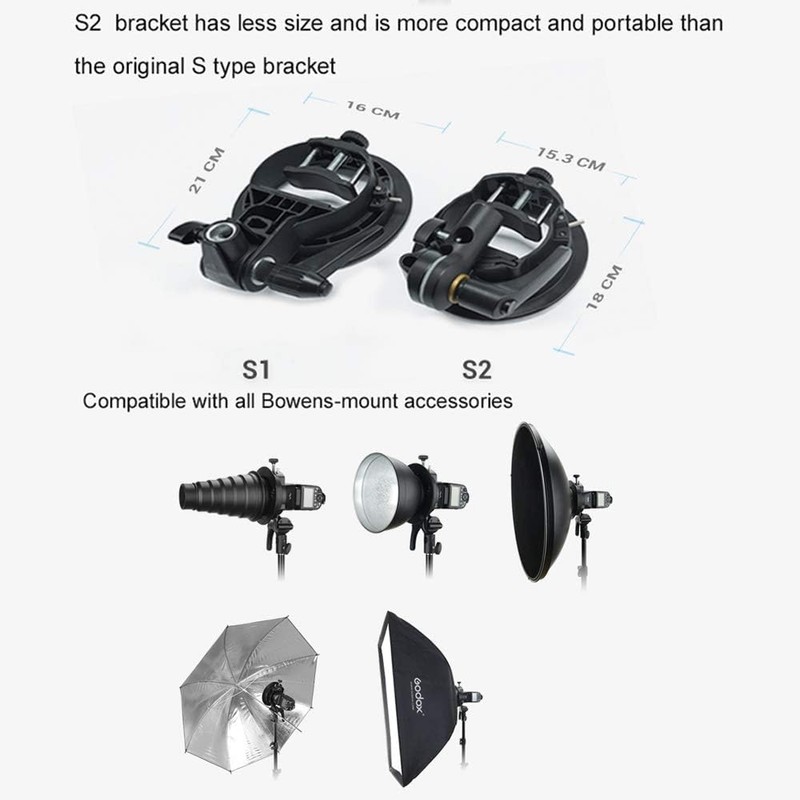 Godox S2 Bracket S-Type Speedlite Bracket Bowens Mount for Godox