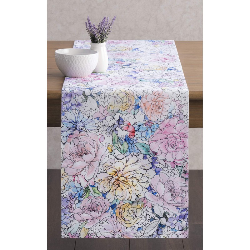 Maison d' Hermine Spring/Summer Table Runner, 100% Cotton, Decorative, Washable