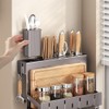 Multifunctional Wall-Mounted Knife Holder Kitchen Utensils Holder Spice Storage Organizer