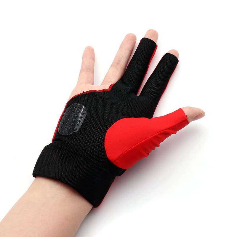 Black Scorpion CUESOUL Right Hand Billiard Gloves 3 Finger Cutting