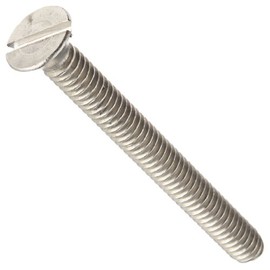Small Parts 18-8 Stainless Steel Machine Screw, Plain Finish, Flat Head, Slotted Drive, Meets ASME B18.6.3, 4" Length, Fully Threaded, 3/8"-16 Threads (Pack of 5)