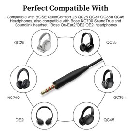 3.5 mm to 2.5 mm Audio Cable, Replacement Bose Headphones Audio Cable with Microphone Compatible with Bose 700 Quietcomfort QC25 QC35 QC35II QC45 JBL Tune 760NC Live 650BTNC 660NC Headphones (with