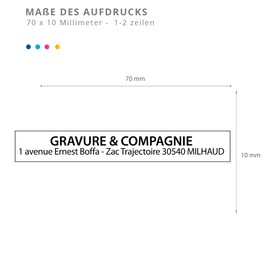 Trodat Printy 4916 Professional Self-Inking Stamp with 2 Lignes Pour Chèques À Personnaliser Text Plate 70 x 10 mm Included (Black)
