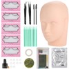 11-piece eyelash extension set, training head set with training eyelashes,