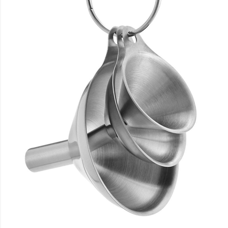 Stainless Steel Funnel, Pack of 3, Stackable Small Funnel, Kitchen