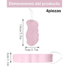 Esponja Exfoliante Corporal, Esponja Para Baño, 4 Piezas, Uso Diario Para Piel Sensible, Exfoliación Suave, Ideal Para Mujeres Y Niños, Tamaño 12.8 X 6 X 2.5 Cm