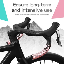 ARVORUM Bike Handlebar Tape EVA (Set of 2), Road Bike Handlebar Tapes, Handle Bar Tape for Road Bike, Cherry Blossom Pattern with 4pcs Handlebar End Plugs, Soft Comfortable-Enhance Your Bike Grip