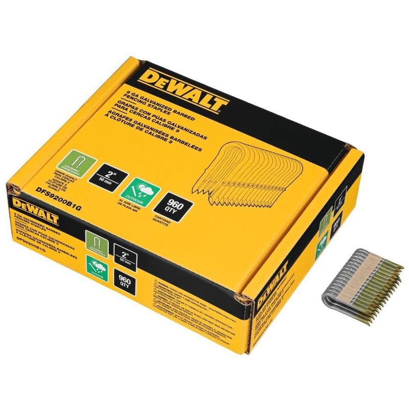 DEWALT DFS9200B1G 2" 9 GA Galvanized Barbed Fencing Staples