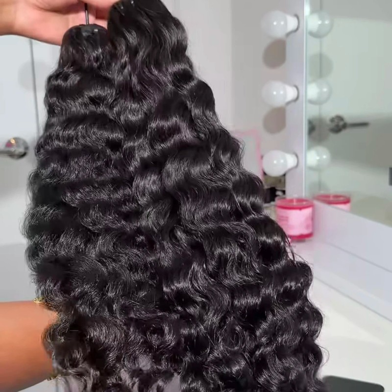 Raw Cambodian Natural Wavy Hair Bundles Unprocessed Raw Indian Curly