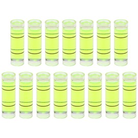 HARFINGTON 15pcs Small Cylindrical Bubble Level Vials 9.5x31mm PMMA Mini Horizontal Bubble Spirit Level Measuring Layout Tools for RV TV Picture Frame Hanging Tool Leveler