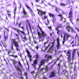 FINGER TEN Golf Tees Wood 3 1/4 2 3/4 Inch Wooden Bamboo 50/120 Count, Durable Biodegradable Colored Bulk Tee 70mm 83mm (Purple&White,3 1/4 Inch(50 Pack))