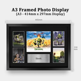 HWC Trading Shrek 1 Gifts Printed Signed Autograph Presentation Display Montage for Movie Memorabilia Fans - A3 Framed