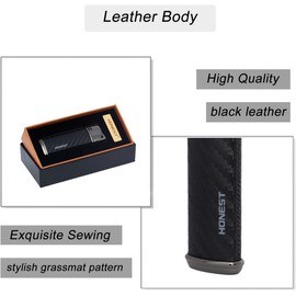 STAOSAN Butane Torch Lighter Leather Body 2 Pack Single Jet Flame Windproof Gift Box (red+Black)